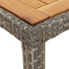 Gartentisch 90x90x75 cm Poly Rattan und Akazienholz Grau