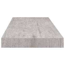 Schweberegale 2 Stk. Betongrau 60x23,5x3,8 cm MDF