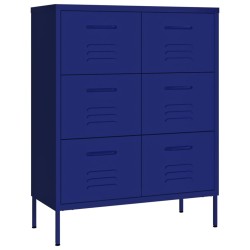 Schubladenschrank Marineblau 80x35x101,5 cm Stahl