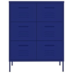 Schubladenschrank Marineblau 80x35x101,5 cm Stahl