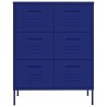 Schubladenschrank Marineblau 80x35x101,5 cm Stahl