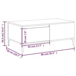 Couchtisch Sonoma-Eiche 90x50x36,5 cm Holzwerkstoff