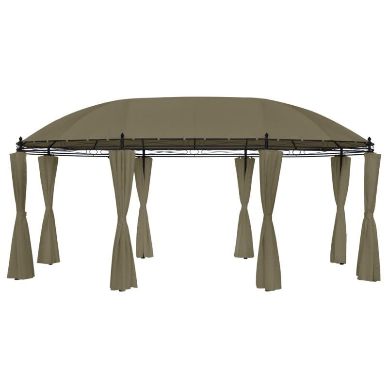 Pavillon mit Vorhängen 520x349x255 cm Taupe 180 g/m²