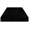 Schweberegale 2 Stk. Hochglanz-Schwarz 60x23,5x3,8 cm MDF