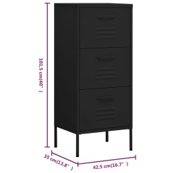 Lagerschrank Schwarz 42,5x35x101,5 cm Stahl