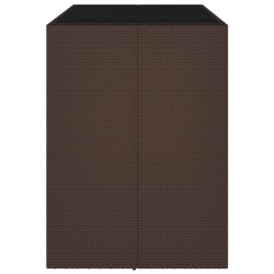 Bartisch mit Glasplatte Braun 145x80x110 cm Poly Rattan