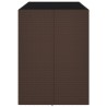 Bartisch mit Glasplatte Braun 145x80x110 cm Poly Rattan