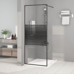 Duschwand für Begehbare Dusche Schwarz 80x195 cm ESG-Glas Klar