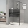 Duschwand für Begehbare Dusche Schwarz 100x195 cm ESG-Glas Klar