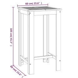 Garten-Bartisch 60x60x105 cm Massivholz Akazie