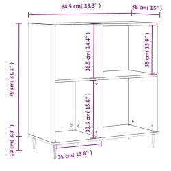 Plattenschrank Weiß 84,5x38x89 cm Holzwerkstoff