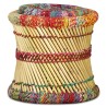 Hocker mit Chindi-Details 2 Stk. Mehrfarbig Bambus