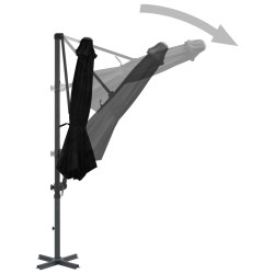 Ampelschirm mit Aluminium-Mast 300 cm Schwarz