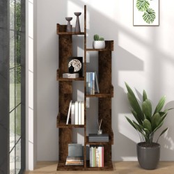 Bücherschrank 48x25,5x140 cm Räuchereiche Holzwerkstoff