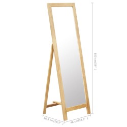 Standspiegel 48 x 46,5 x 150 cm Massivholz Eiche