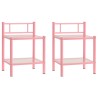 Nachttische 2 Stk. Rosa Transparent Metall und Glas