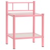 Nachttische 2 Stk. Rosa Transparent Metall und Glas