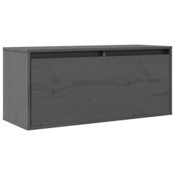 Wandschrank Grau 80x30x35 cm Massivholz Kiefer