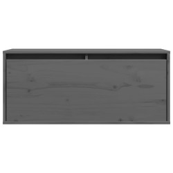 Wandschrank Grau 80x30x35 cm Massivholz Kiefer