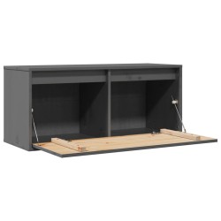 Wandschrank Grau 80x30x35 cm Massivholz Kiefer