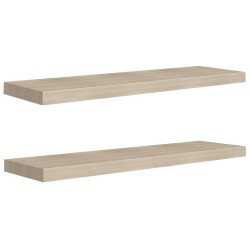 Schweberegale 2 Stk. Eichen-Optik 90x23,5x3,8 cm MDF