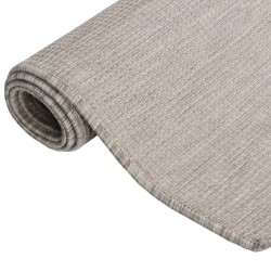 Outdoor-Teppich Flachgewebe 80x150 cm Taupe