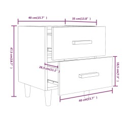 Nachttisch Betongrau 40x35x47,5 cm