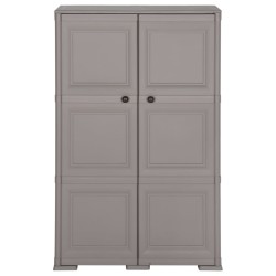 Kunststoffschrank 79x43x125 cm Holzdesign Grau