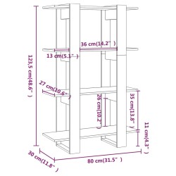 Bücherregal/Raumteiler Betongrau 80x30x123,5 cm