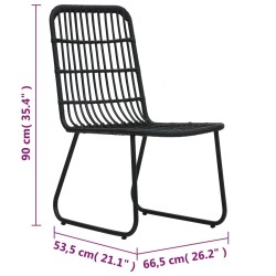 Gartenstühle 2 Stk. Poly Rattan Schwarz