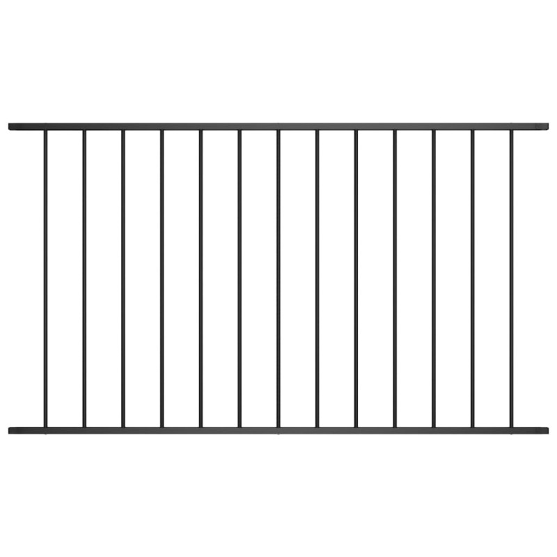 Zaunfeld Pulverbeschichteter Stahl 1,7 x 0,75 m Schwarz