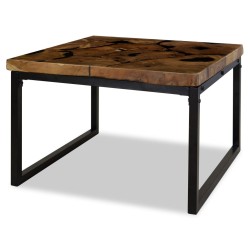 Couchtisch Teak Harz 60x60x40 cm