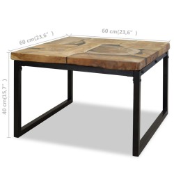 Couchtisch Teak Harz 60x60x40 cm