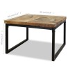 Couchtisch Teak Harz 60x60x40 cm