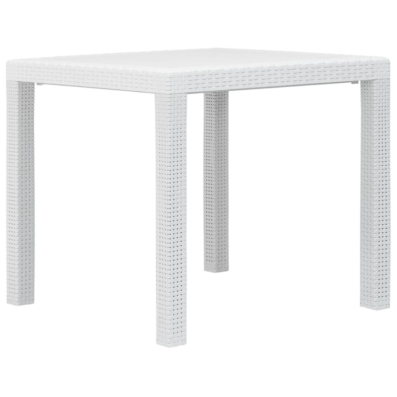 Gartentisch Weiß 79 x 79 x 72 cm Kunststoff Rattan-Optik