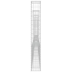 Gabionenkorb U-Form mit 5 Säulen Eisen 500x20x150 cm