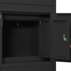 Büroschrank Anthrazit 90x40x180 cm Stahl