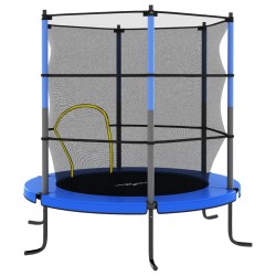 Trampolin mit Sicherheitsnetz Rund 140x160 cm Blau