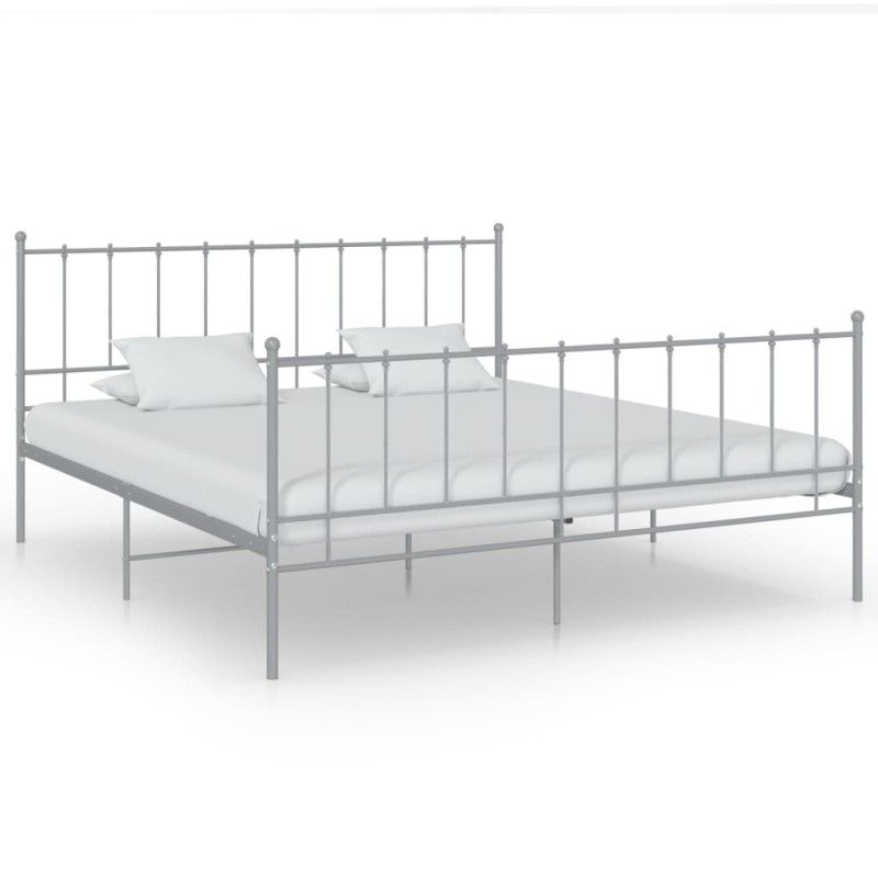 Bett Grau Metall 180x200 cm