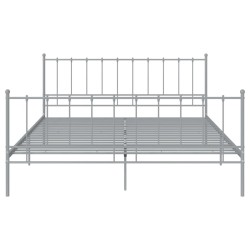 Bett Grau Metall 180x200 cm