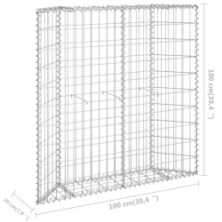 Gabionen-Hochbeet Trapezform Verzinkter Stahl 100x20x100 cm