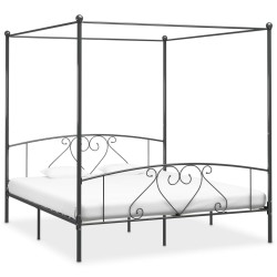 Himmelbett-Gestell Grau Metall 180 x 200 cm