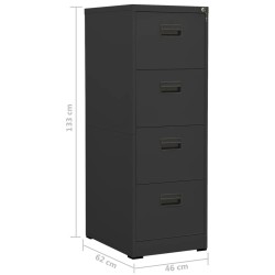 Aktenschrank Anthrazit 46x62x133 cm Stahl