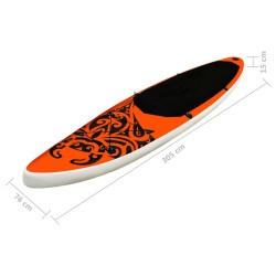 SUP-Board-Set Aufblasbar 305x76x15 cm Orange