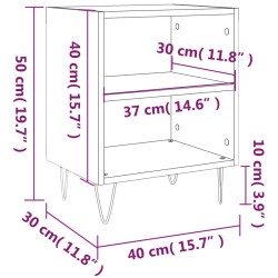 Nachttische 2 Stk. Braun Eichen-Optik 40x30x50 cm Holzwerkstoff