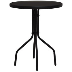 3-tlg. Bistro-Set PVC Rattan Schwarz