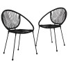 3-tlg. Bistro-Set PVC Rattan Schwarz