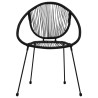 3-tlg. Bistro-Set PVC Rattan Schwarz