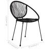 3-tlg. Bistro-Set PVC Rattan Schwarz