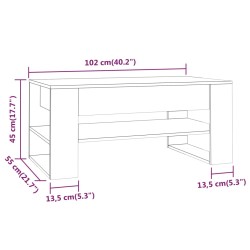 Couchtisch Schwarz 102x55x45 cm Holzwerkstoff